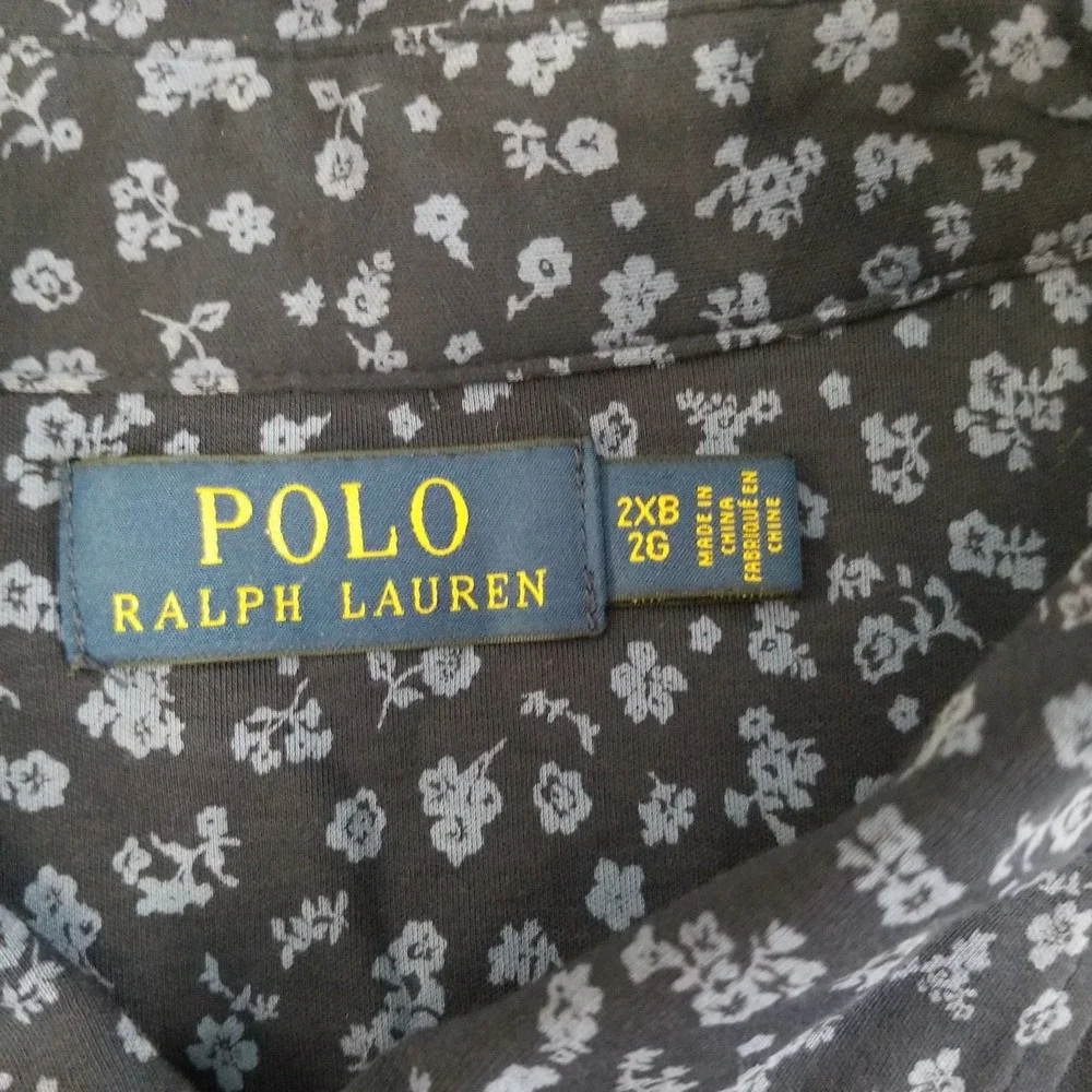 Polo Ralph Lauren Polo Shirt Mens 2XB Blue Floral Cotton Casual Classic